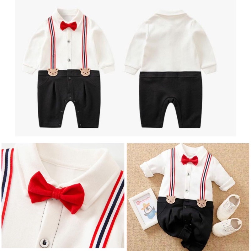 BABY JUMPER ROMPER BAYI JAS FORMAL KOREA STYLE ULANG TAHUN BIRTHDAY PARTY WEDDING SUIT SETELAN BAYI COWOK LUCU