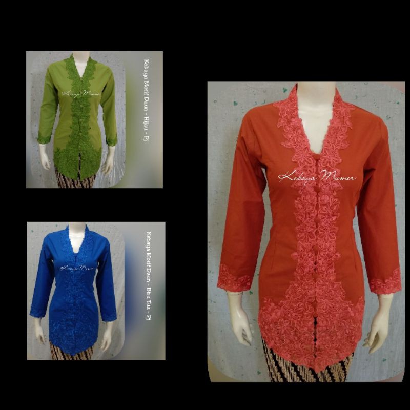 Kebaya Encim. Kebaya Encim Murah. Kebaya Encim Modern. Kebaya. Kebaya Bordir. Kebaya Orange. Motif Daun. Kebaya Birel. Kebaya Biru Electric