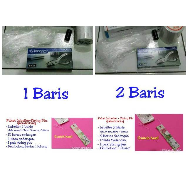 

PAKET alat cetak label harga labeller kertas tinta pembolong string loop lock pin plastik lingkar
