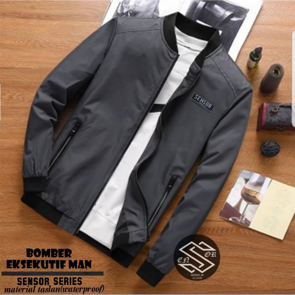 JAKET POLOS EKSEKUTIF MAN / JAKET PRIA BOMBER POLOS