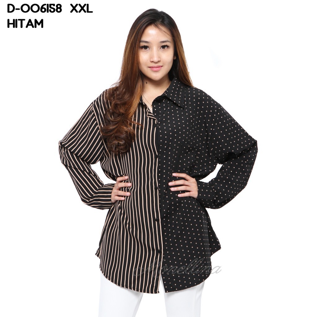 BL 5 06158 Baju  Kemeja  Atasan XXL Jumbo Murah  Wanita 