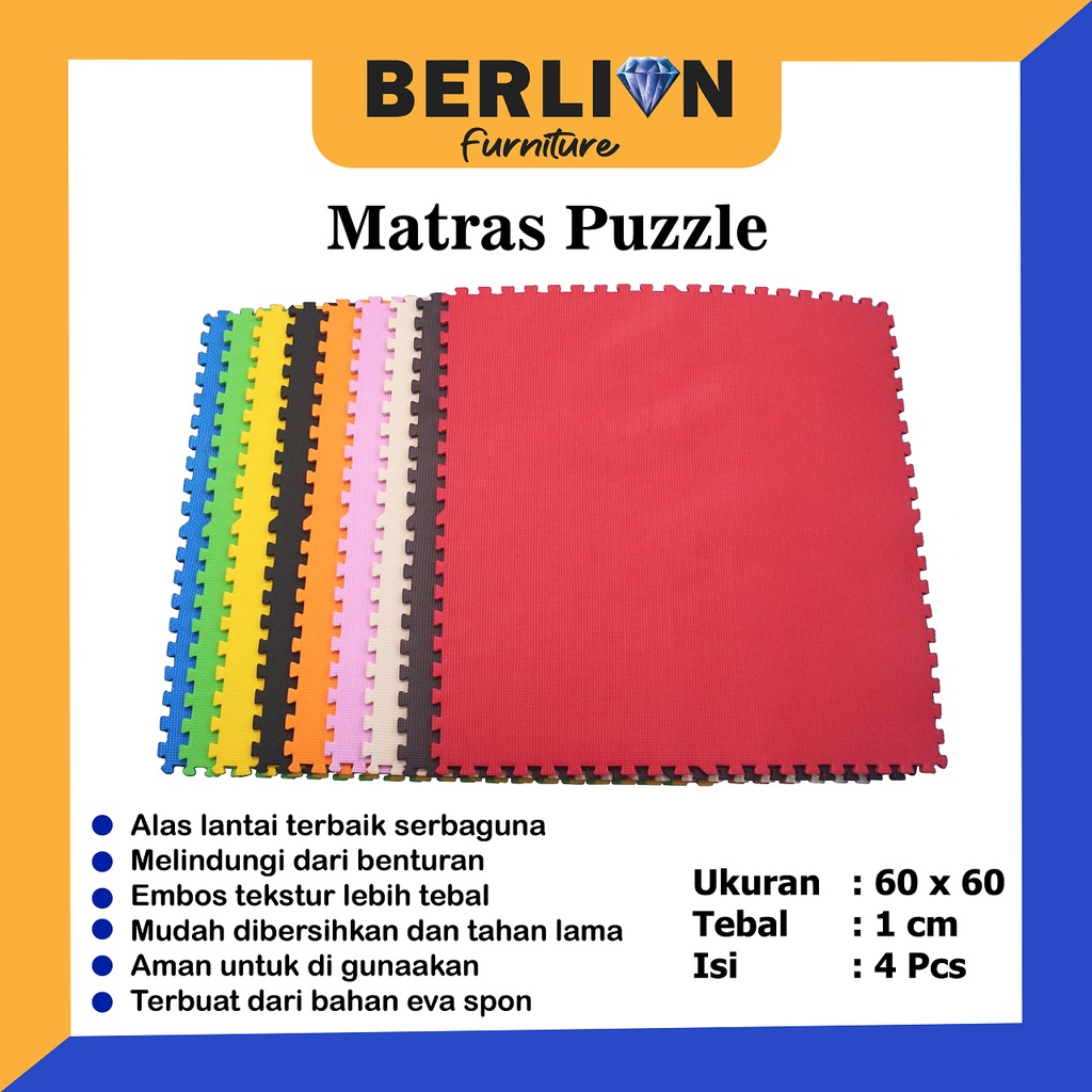 Matras puzzle  60x60x1 / Playmat / Puzzle / Karpet Matras / isi 4 pcs