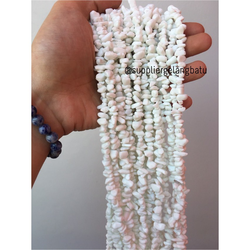 kerikil Batu alam white obsidian onyx putih 1cm bahan aksesoris craft fashion bahan supplier grosir