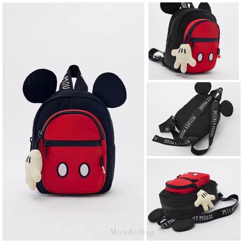 ORIGINAL  ZARA KIDS - BACKPACK MINI MICKEY MOUSE DISNEY NYLON BAG / tas ransel anak