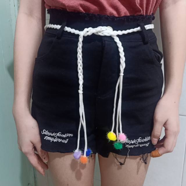 LX Ikat Pinggang DAUN Strap Kepang Tipis HABIS RANDOM WARNA