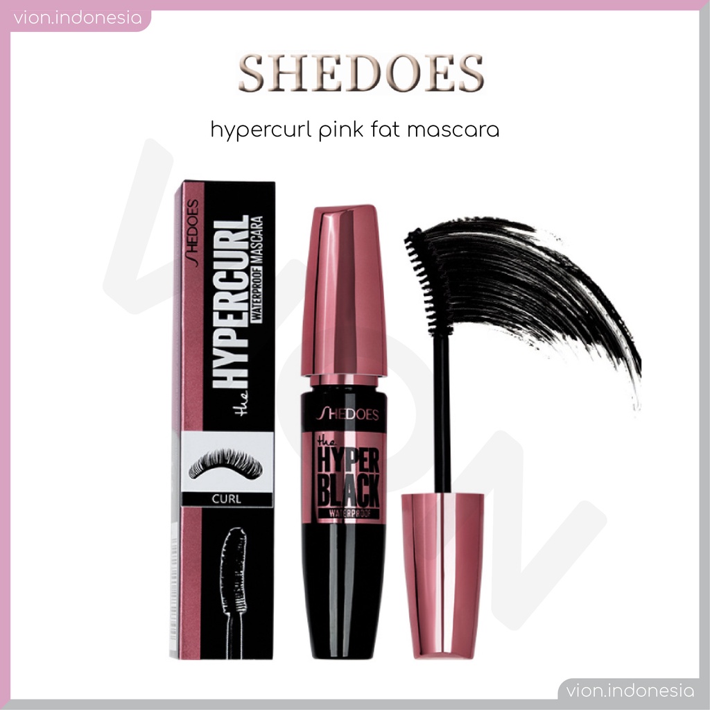 SHEDOES Hypercurl Mascara Fat Pink Big Eye Waterproof Volume Maskara Shedoes SD006