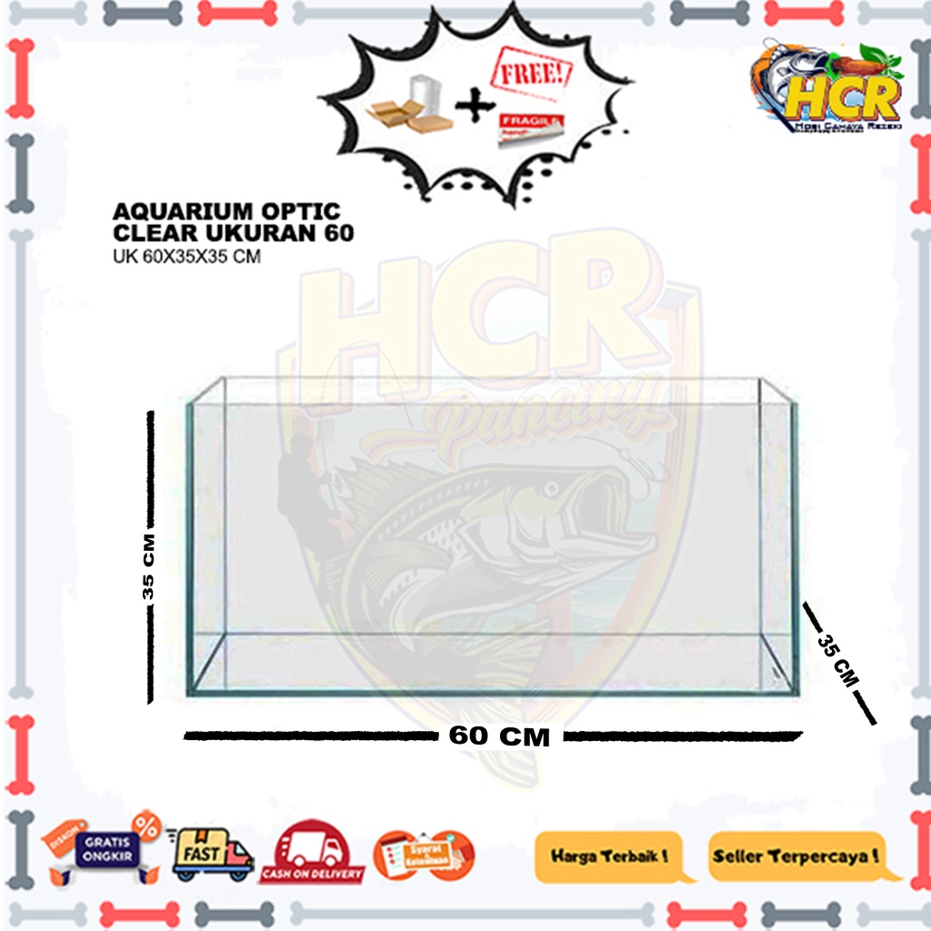 Aquarium optic clear Tank Akuarium Aquascape 60 cm