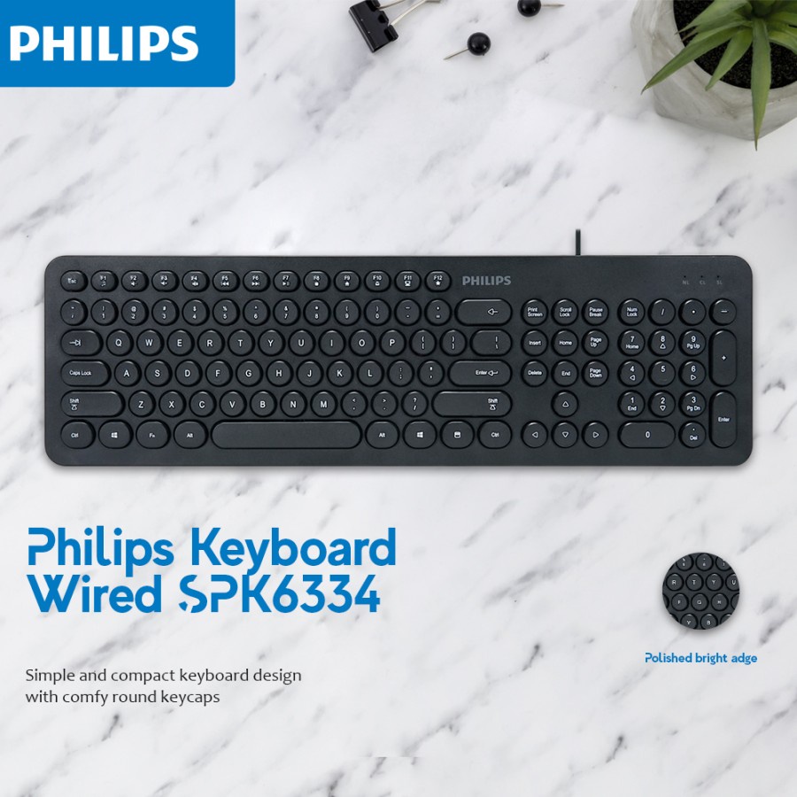 Philips Keyboard Wired K-334 Stylish Design