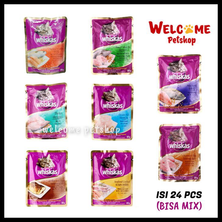 

WHISKAS POUCH 85 GR ISI 24 PCS / MIX ALL VARIAN