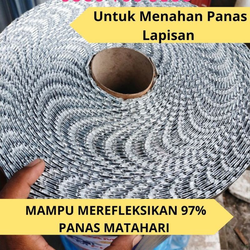 Alumunium foil / Peredam panas atap pabrik, rumah, gedung insulasi atap pengatur suhu panas