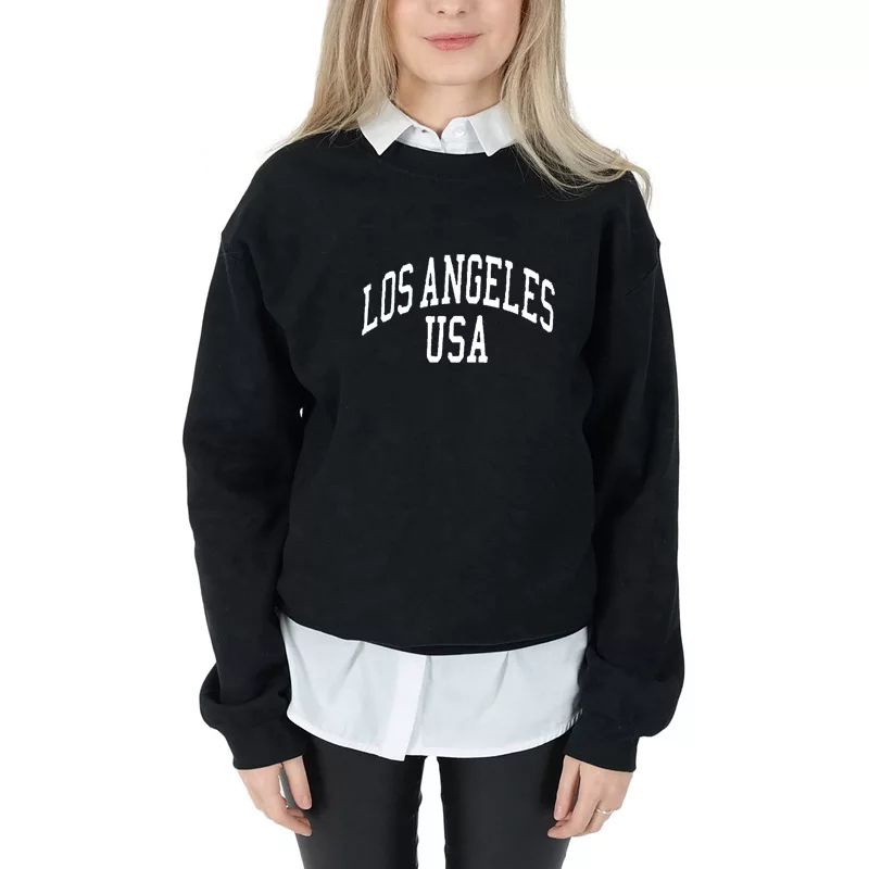 USA LOS ANGELES SWEATER UNISEX FLEECE TEBAL TERBARU'