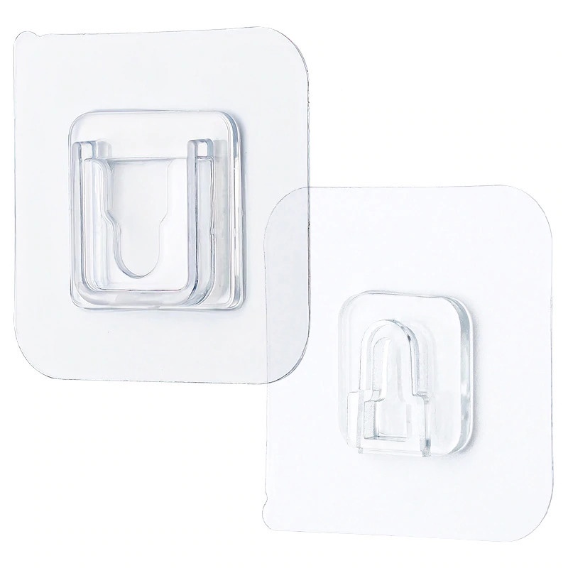 Rak Gantungan Hook Wall Hanger Organizer Adhesive 6x6cm 5 Pair - TC21 - Transparent