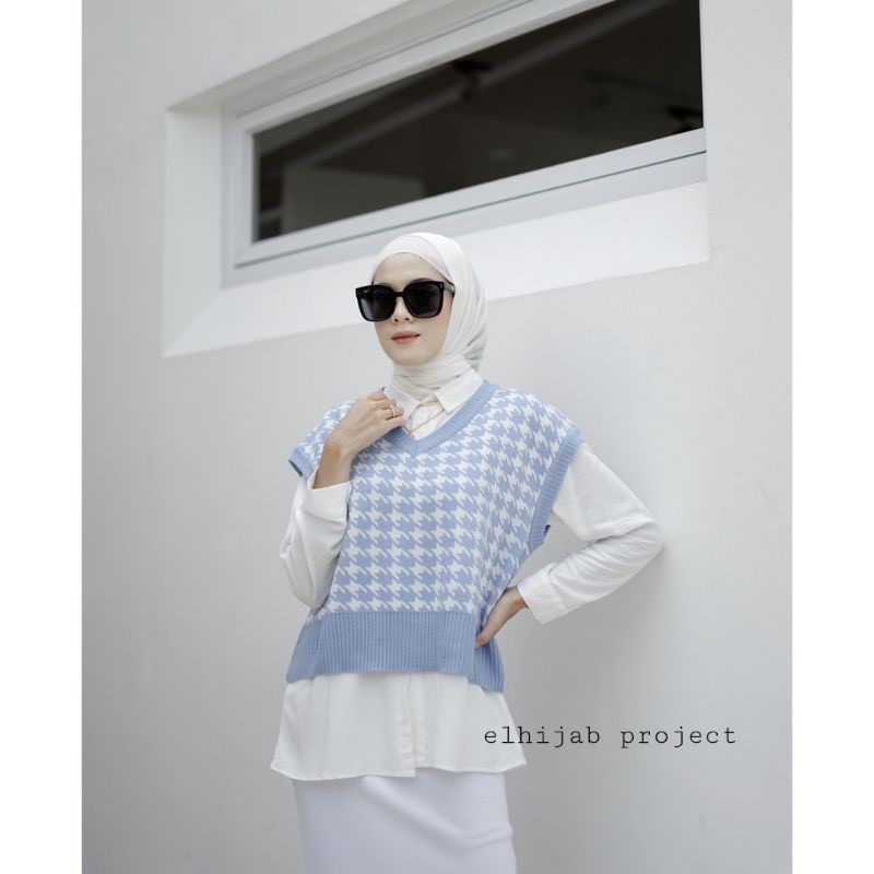 HOUNDSTOOTH VEST / JENNIE VEST RAJUT / ROMPI KOREA