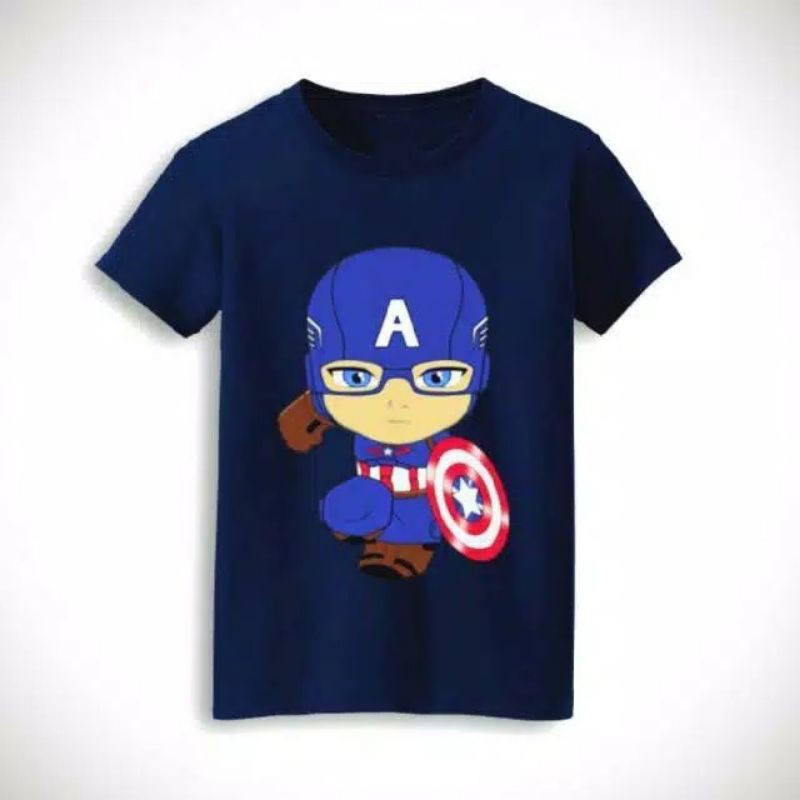 Atasan Baju Kaos Anak Captain America Ukuran 1-10 Tahun