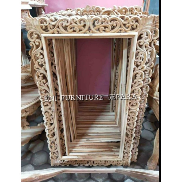 Figura Cermin Jati - Figura Cermin Jati Ukir Jepara - Figura Cermin Dinding Harga Murah - Figura Uki