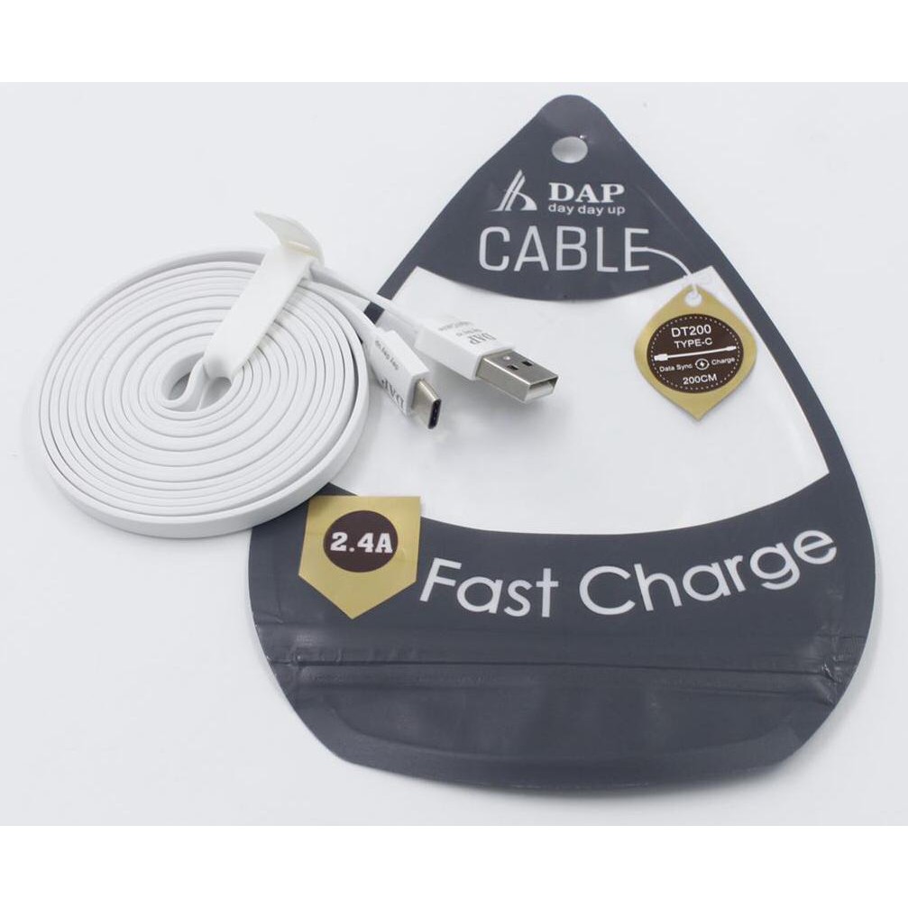 Kabel Data Type-C Kabel Charger Type C DAP ORIGINAL DT200 Kabel Casan 200cm 2.1A REAL