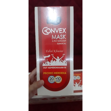 masker sensi convex 4ply edisi Merah Putih