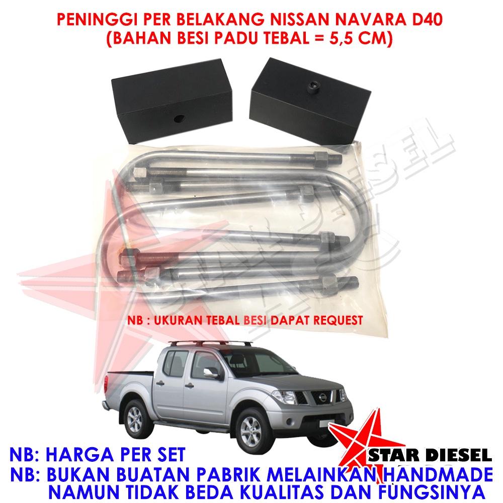 PENINGGI NAVARA D40 GANJALAN PER BELAKANG NISSAN NAVARA D40 2.5 INCH