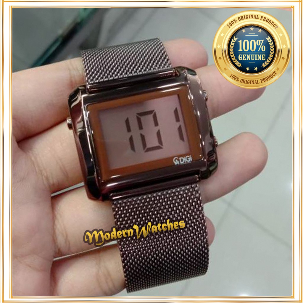 Jam Tangan Terbaru Alexandre Christie Pria Wanita AC 9230 Brown Rosegold Hitam Digital Alexandre Ori