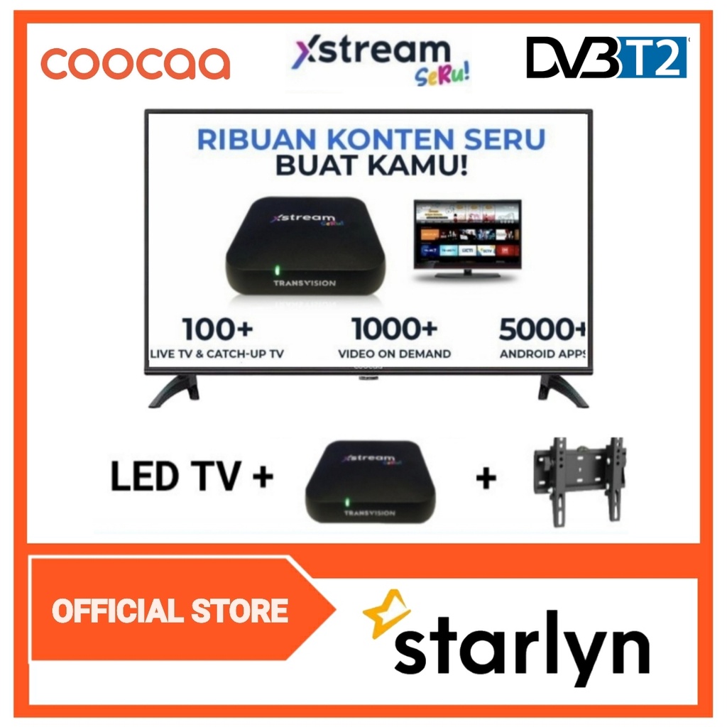COOCAA LED TV Digital 32 Inch SMART XSTREAM SERU BEZELLESS 32CTD2000