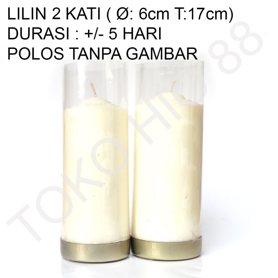 Lilin Pilar Ukuran 2 Kati Warna Putih 1 Pasang Polos bagus Tahan Lama Candle Pair Lilin Natal Gereja