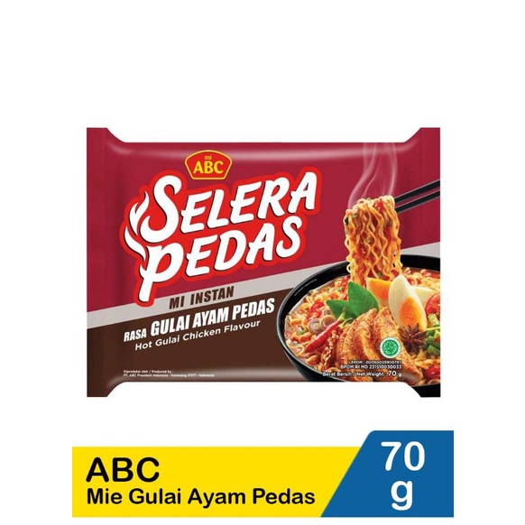 

Abc Mie Rebus Selera Pedas Gulai Ayam Pedas 70G