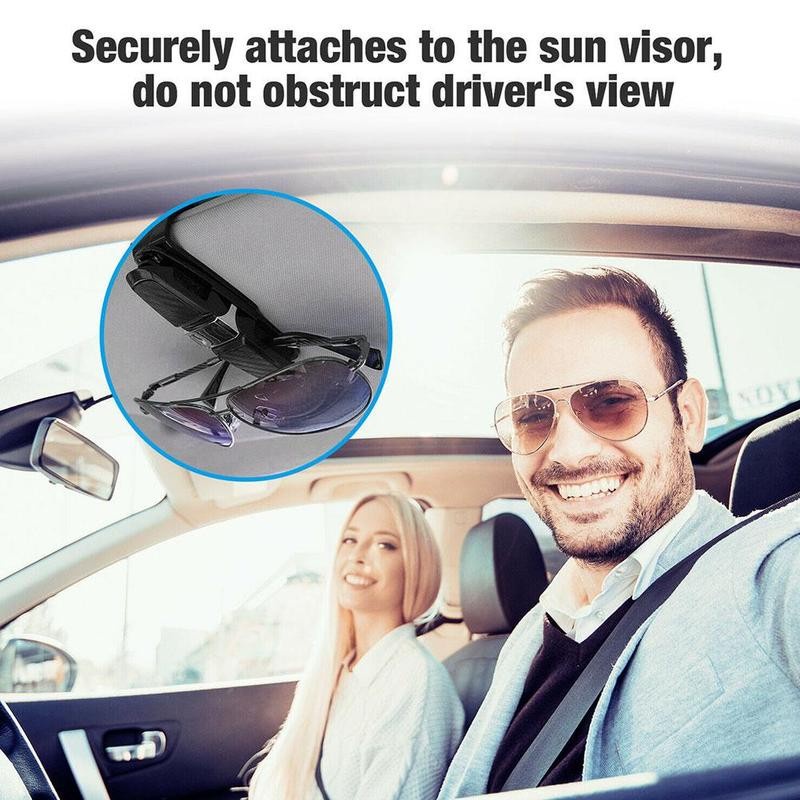 Universal Car 180° Spin Glasses Clip / With Sponge Sunglasses Clip Note Folder / Multifunction For Eye Glasses Card Pen Holder Clip