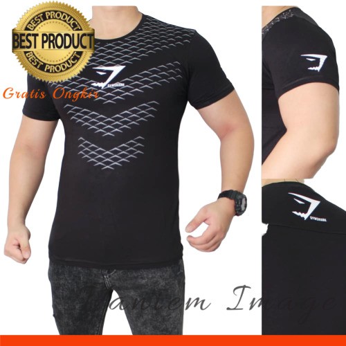 BAJU FITNES ATAU GYM TRAINING / KAOS GYM MOTIF SISIK GYMSHARK TERLARIS