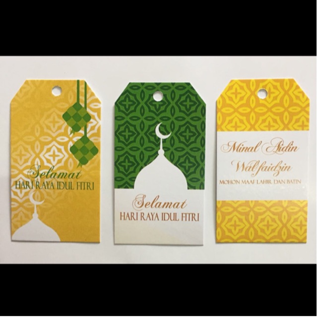

15 pcs Label hangtag kartu ucapan souvenir lebaran Idul Fitri