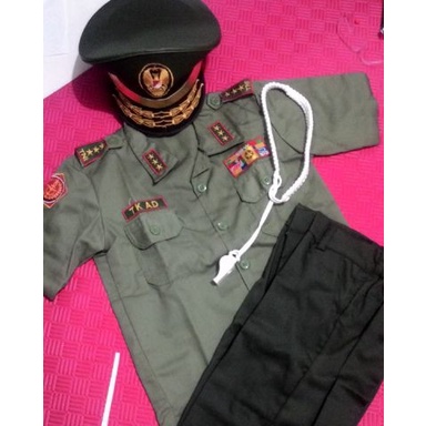 Anak-Profesi-Kostum- Baju Anak Pdh Tni Ad / Seragam Anak Tni Ad / Stelan Tni Ad Anak -Kostum-