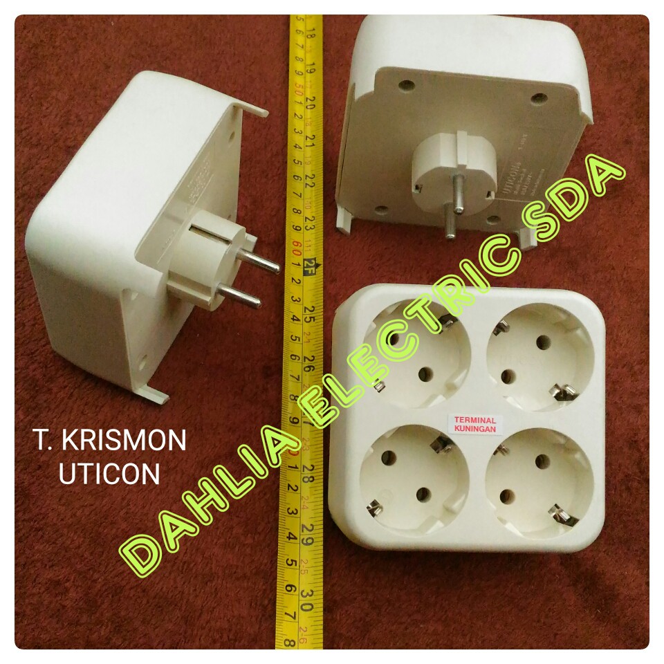 STOP KONTAK KOTAK 4 LUBANG + STEKER UTICON