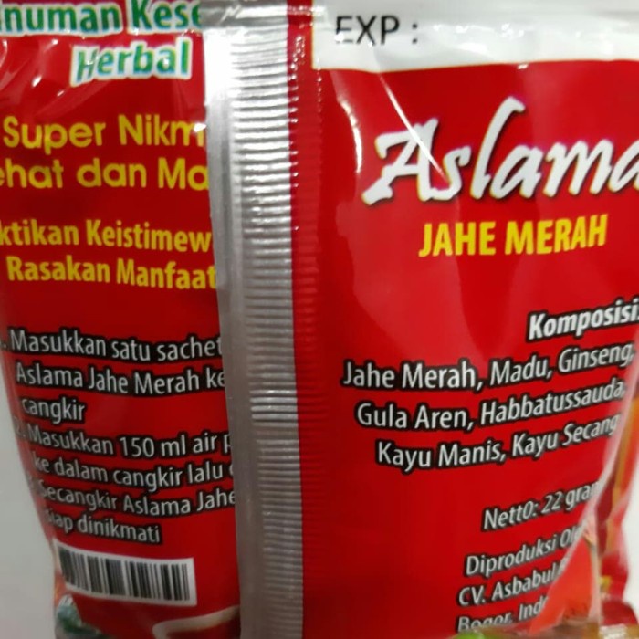 

tradisional-minuman- jahe | jahe merah | renceng | 12 pcs | kemasan | aslama | amanah -minuman-