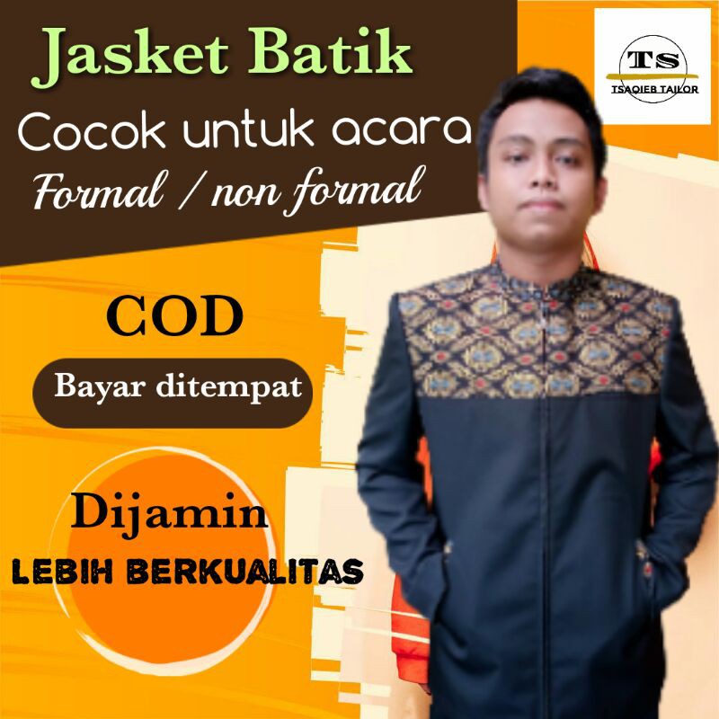 Jasket Santri Formal Pria Cowok Kombinasi Batik