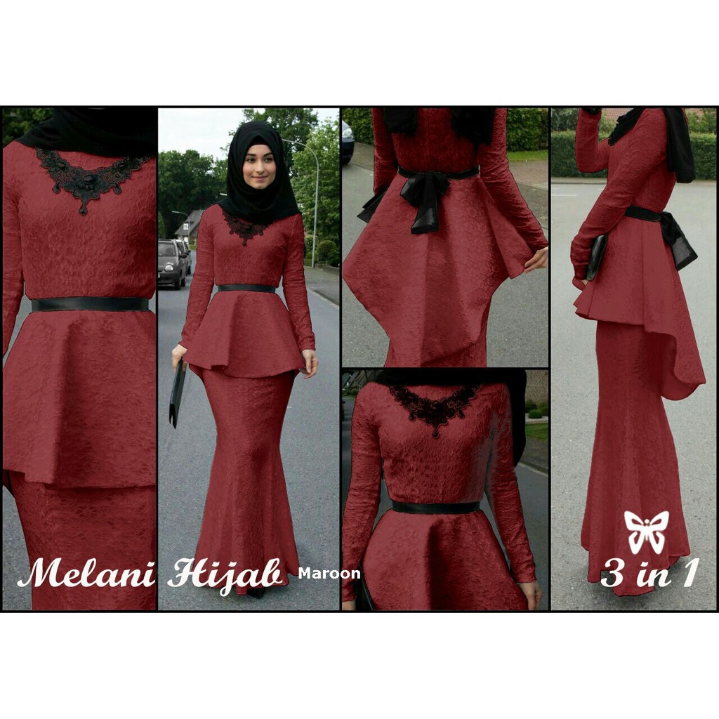 HOPYLOVY - GAMIS MELANI HIJAB EMBOS