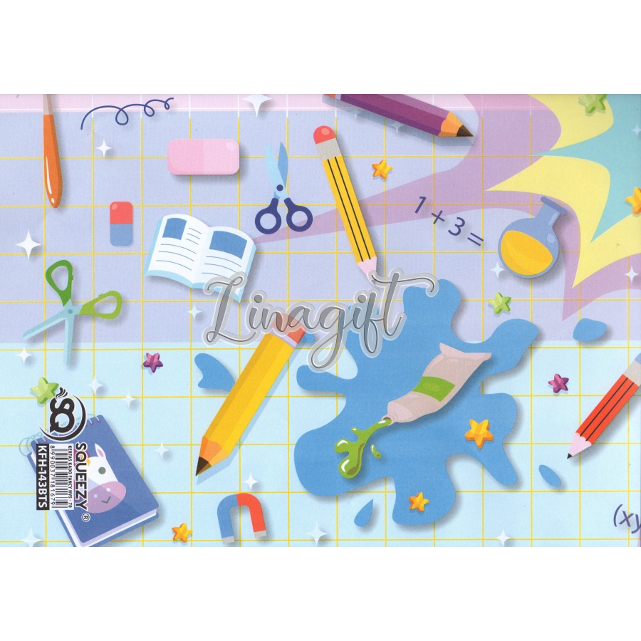 ( 5 Lembar ) KERTAS KADO SQ  DOFF - GIFT WRAPPING PAPER SCHOOL / SCHOOLLING / SMART / BOOKS - GRADUATIN SEKOLAH L