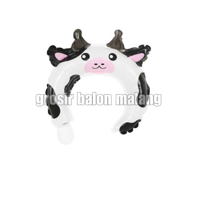 Balon bando headband sapi bandana hewan animal cow