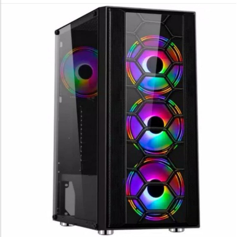 CASING GAMING IMPERION KINETIC 362 FREE 4 FAN TEMPERED GLASS