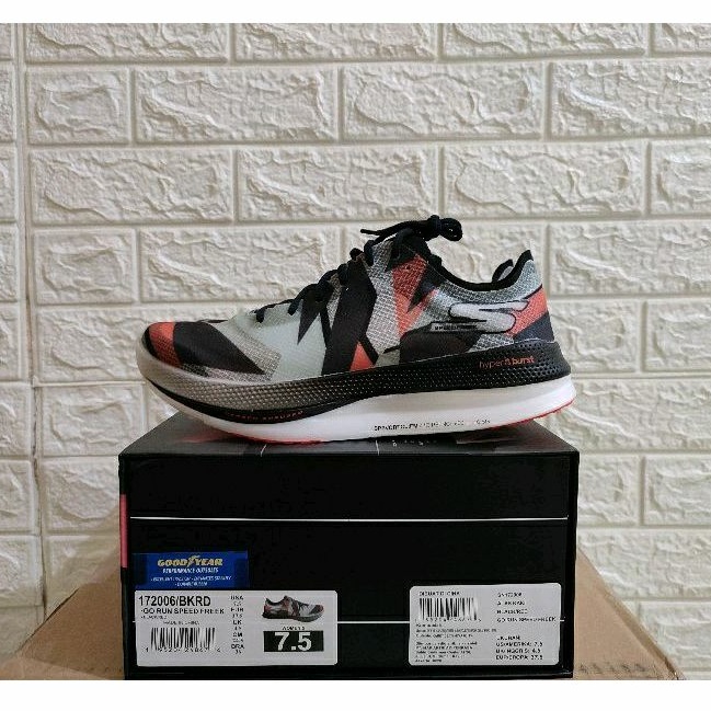 Skechers Go Run Speed Freek Black Red (172006/BKRD) , Original, BNIB, Size 37 (insole 24 cm)