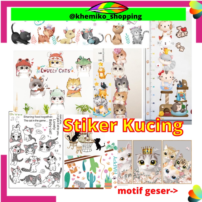 STICKER STIKER DINDING KUCING WALLSTICKER WALLSTIKER TEMBOK DEKORASI RUMAH SETIKER CAT CATS DEKOR RU