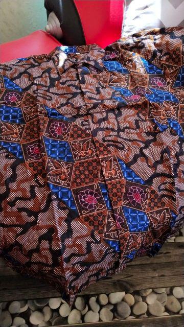 Bswart Batik Hrb026 Kenongo Hem Pendek Padi Pekalongan M L Xl Batik Pria Murah Modern Grosir Ecer