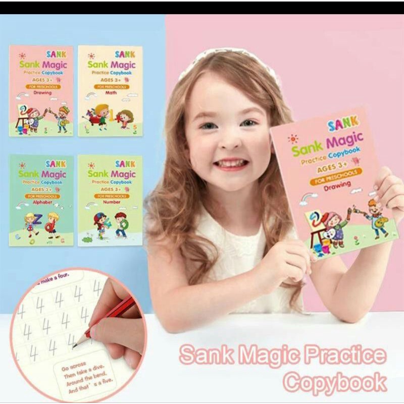 MAIANAN ANAK EDUKASI SANK MAGIC BOOK 4 BUKU/SET MAGIC PRACTICE BOOK / SANK MAGIC BOOK MAINAN EDUKATIF ANAK