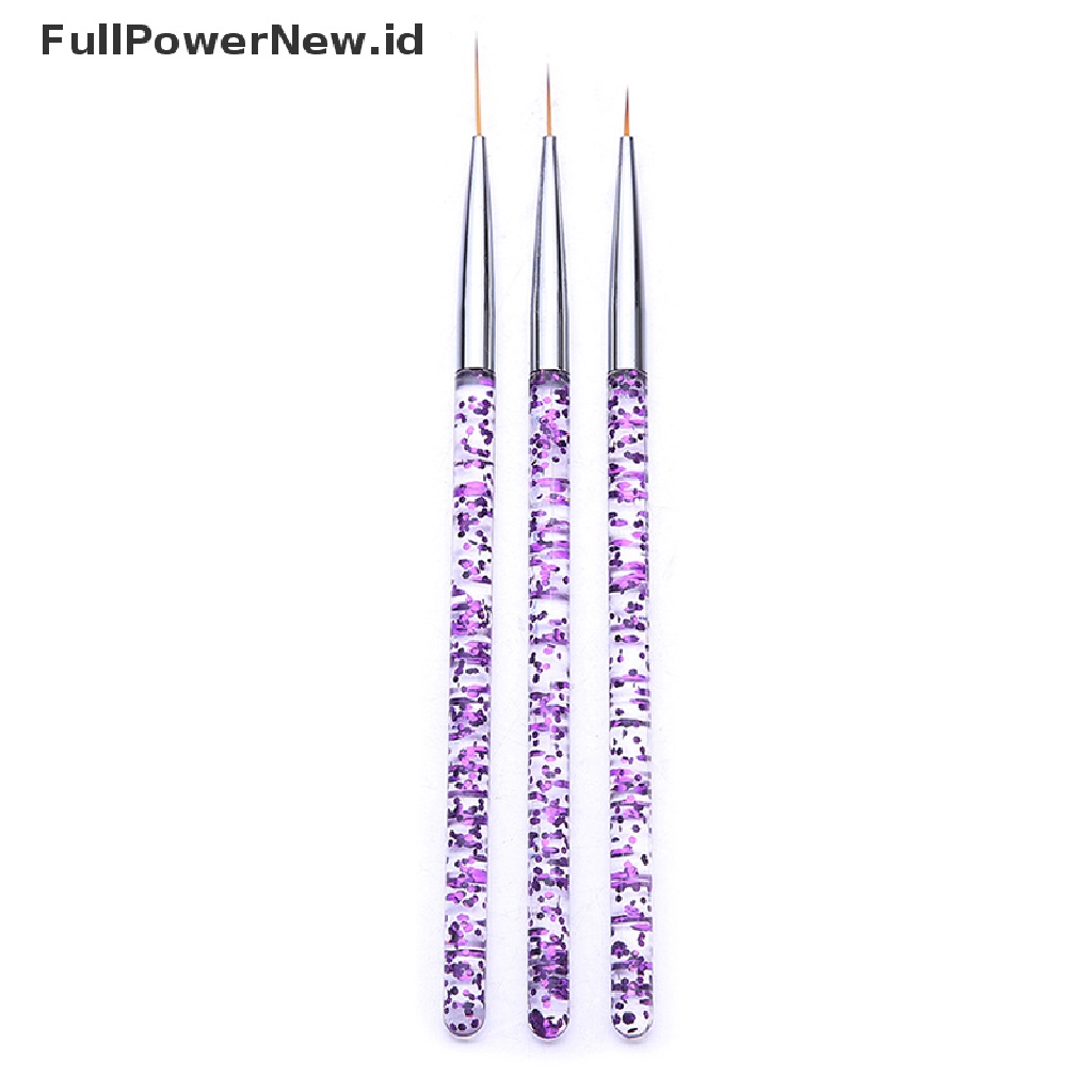 3 Pcs Kuas Lukis Ukuran 7 / 9 / 11mm Untuk Manicure