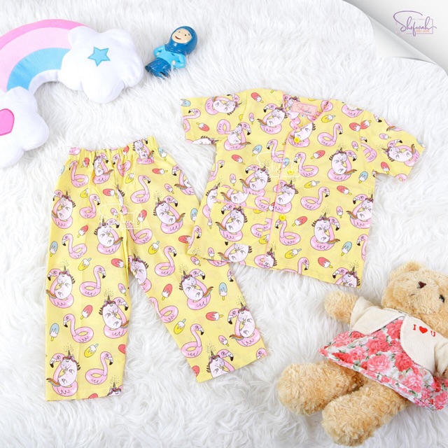 SHOFWAH-SETELAN PIYAMA YUMIKO BAJU TIDUR ANAK MOTIF LUCU