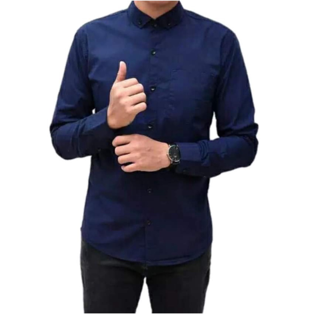 KEMEJA POLOS LENGAN PANJANG SLIMFIT SIZE JUMBO XXL-XXXL