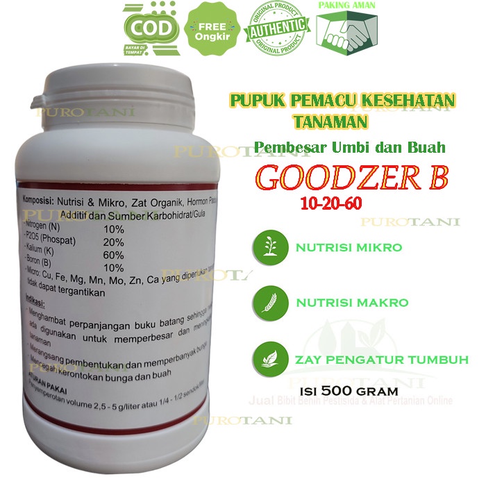 pupuk pelebat buah pemacu buah komplit GOODZER B 500GR