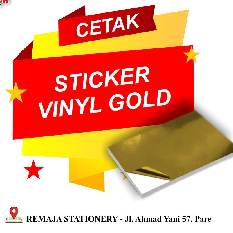 

Cetak print Sticker Vinyl Gold A3+