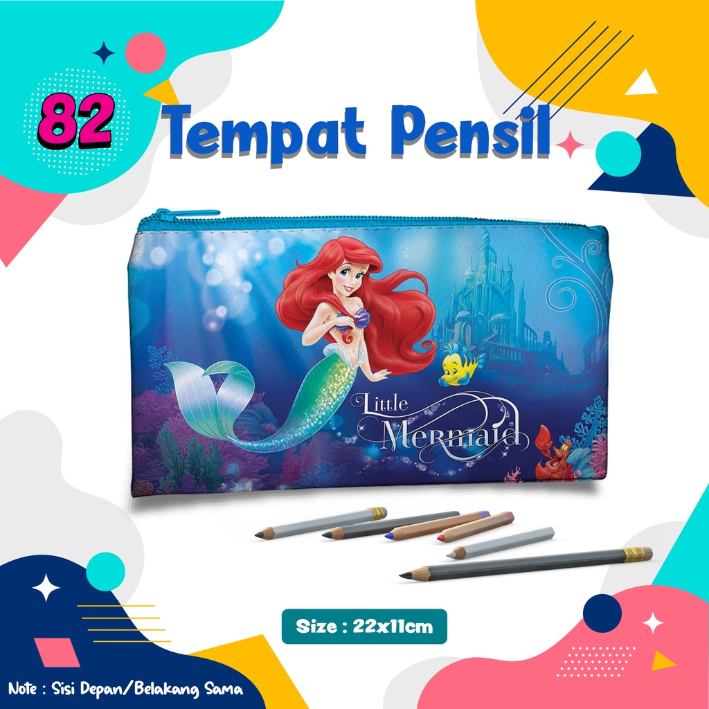 

Tempat Pensil Case Motif Gambar Kartun My Little Mermaid