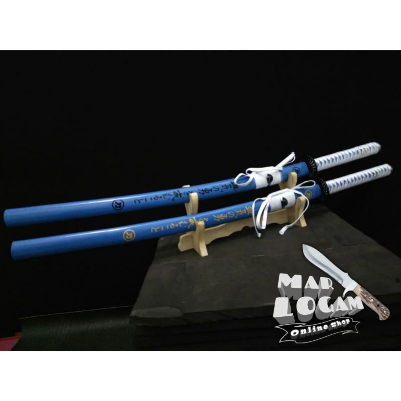 BERKUALITAS!!! Katana Thelast blue kanji samurai ryujin