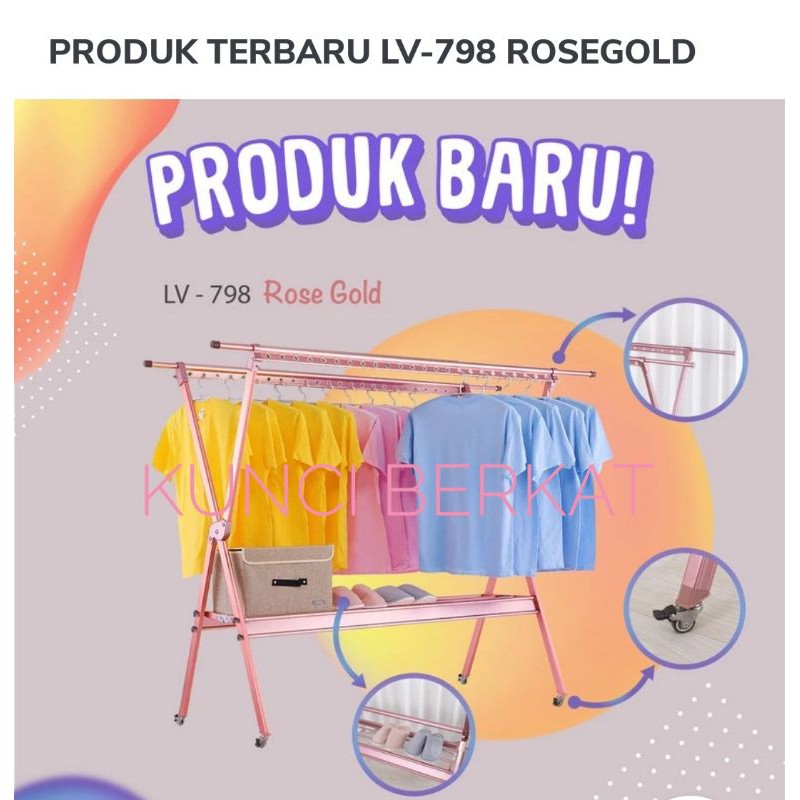 Jemuran Standing Liveo LV798 Rosegold