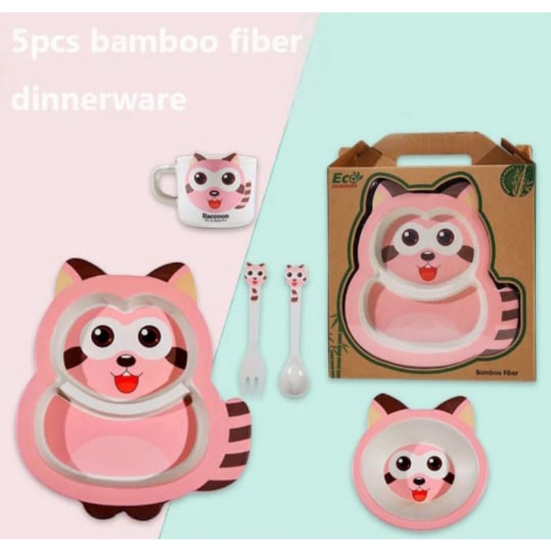 (Ganbaru) Set tempat makan anak lucu | baby feeding set food grade | set makan bayi MPASI BPA FREE